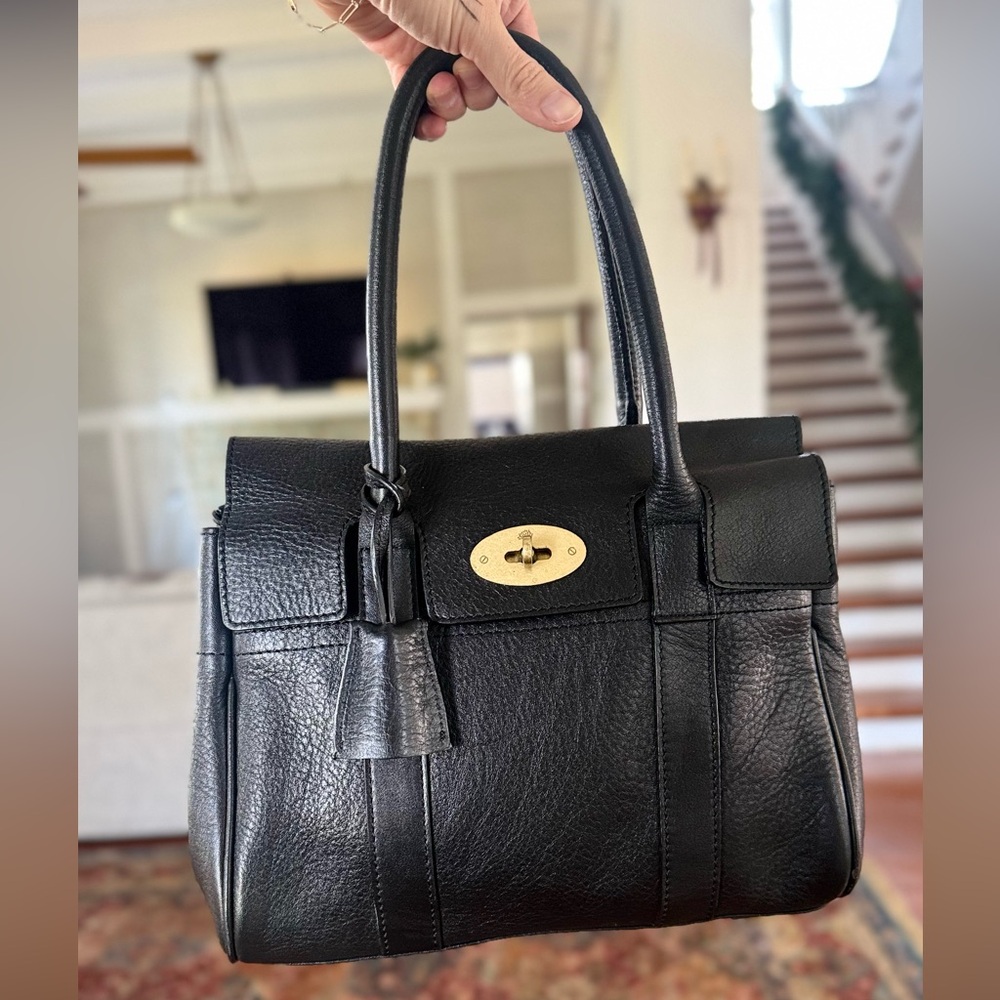 Mulberry Bayswater Black Leather Satchel